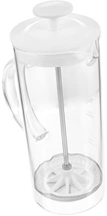 Abaodam Glass Press Milk Maker Pot Manual Milk Bubbler for Coffee Foaming Kettle Simple Design for Home Office Use