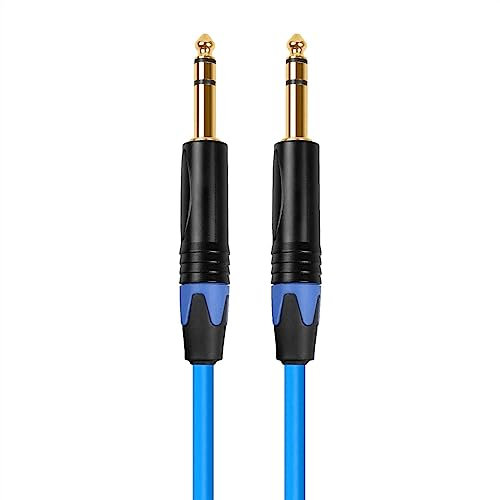 cavo audio per chitarra Cavo Audio Bilanciato Da 6,35 Mm Jack Da Maschio A Maschio Cavi Stereo Per Cavo Per Amplificatore Per Altoparlanti (Color : Blue, Size : 5m)