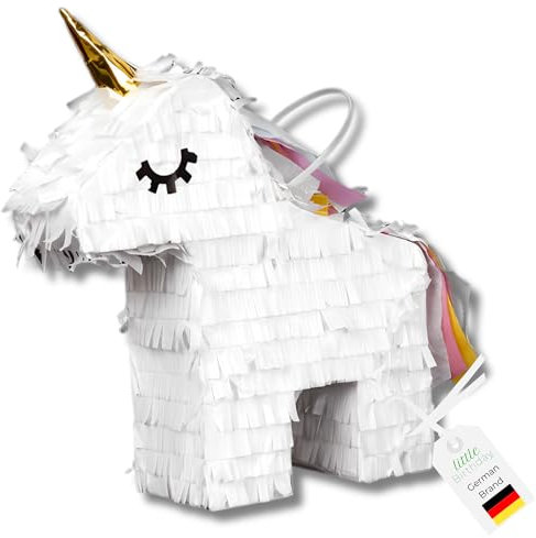 LITTLE BIRTHDAY | Einhorn Pinata | Piñata Geburtstag Mädchen und Junge | 39x43x10cm | Süssigkeiten Kindergeburtstag | Pinata ohne Füllung | Einhorn Geburtstag für die Motto Party
