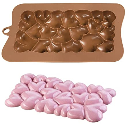 Moldes de silicona para fondant, patrón de corazón, chocolate, bricolaje, manualidades, resina, herramientas de decoración de pasteles, moldes duraderos para hornear