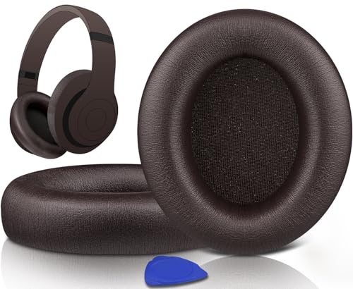 SOULWIT Replacement Earpads for Beats Studio Pro Wireless Noise Cancelling Headphones, Cushions Ear Pads with Soft Protein Leather, Noise Isolation Foam - Deep Brown