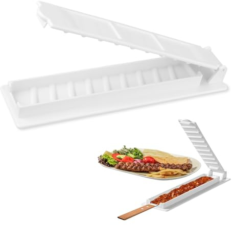 VZU Kebab Mold Press – Manual Shish Maker for Meat Skewers & Barbecue Party | Plastic kebab maker machine, manual portable kabob press, for barbecue & outdoor activities, for home cooks & party hosts