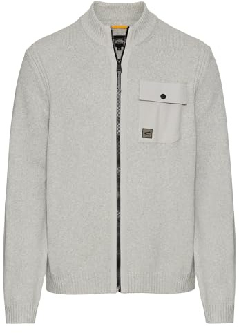 camel active Herren Strickjacke mit Troyer-Kragen
