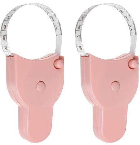 Cinta Metrica Corporal, Suiyeejan 150 cm Cinta Métrica de Cuerpo Retráctil, Cinta Métrica Suave, para Medidas Corporales Y Pérdida de Peso, Costura, Manualidades, Sastre, Ropa (Rosa, 2 Piezas)