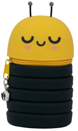 Mr. Wonderful - Estuche de Silicona Extensible - Abeja - con Cierre de Cremallera - Estuche Personalizado - Diseño Exclusivo
