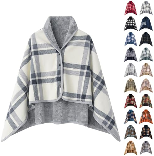 Poncho in pile da uomo invernale caldo spessa sciarpa in pile mantello con bottoni mantelli oversize cardigan avvolgente sciarpe in tessuto coperta scaldaspalle mantello in pile autunno inverno poncho