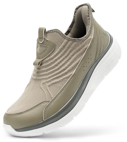 FitVille Slip On Zapatillas Deportivas de Horma Ancha para Hombre Sin Cordones Zapatos Transpirables, Cómodas para Caminar y Correr