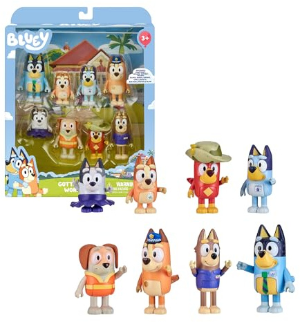 Bluey - Packung mit 8 Abenteuerfiguren, bewegliche Figuren, Freunde bereit für Abenteuer, Puppen der Kinderserie, Erweitern Sie Ihre Sammlung mit diesem Pack – Berühmte (BLY73000)