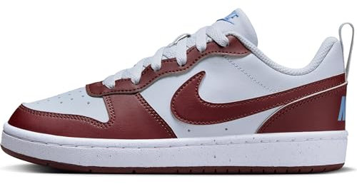 NIKE Court Borough Low Recraft, Sneaker, Pure Platinum/Dark Team Red-Blue Beyond, 36 EU