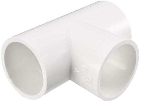 TOP-VIGOR PVC-Rohrverschraubung, T-förmig, 3-Wege-Kupplung, Verbindungsstück-Adapter für Gartenwasserrohranschluss, Weiß, 32 mm, 2 Stück