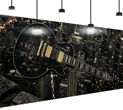 Gitarre Diamond Painting Groß XXL 30x60 cm, DlY Gitarre Diamant Painting Bilder Kinder, Full drill Daiments Malerei Erwachsene, 5D Diamond Art Mosaic Bastelset Kunst Malerei Stickerei Dekor 2-7Y
