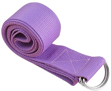 BESTonZON Bande Élastique de Résistance pour Yoga 183x3,8 Cm Violet Clair Tissu Polyester-Coton Antidérapante Légère Portable Entraînement Fitness Pilates Musculation la Maison