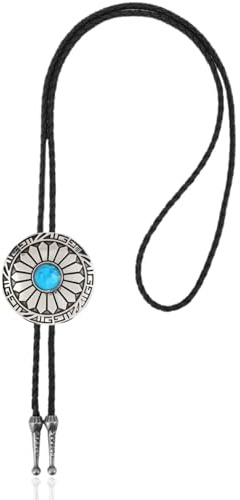 TPZORJX herren schmuck,Bolo-Krawatte Leder Halloween Krawatte Cowboy Kuh Schädel Western Cowboy Krawatte Halskette Lariat Halskette Schwarz Leder Rodeo Anhänger für Damen und Herren,cowboy
