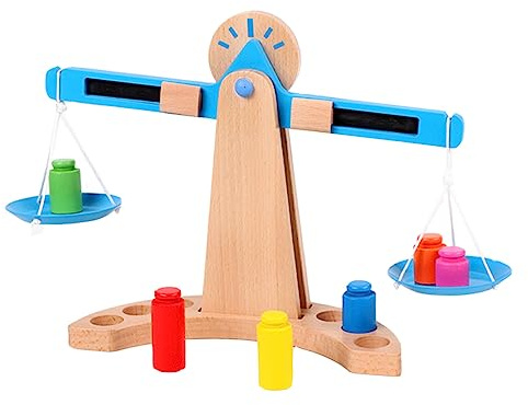 Garneck Balance Bois Jouet Éducatif pour Garçon Fille Échelle De Maternelle Aide Pédagogique Amusante