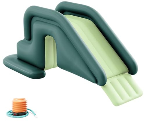 Glissement de Piscine, 78, 7x31, 5x33, 5 Pouces en PVC Toboggan Gonflable avec Pompe à air pour extérieur, intérieur, arrière-Cour, Jardin, Vert