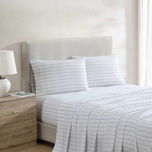 Nautica - Queen Bed Sheets, Lightweight Cotton Percale Bedding Set with Matching Pillowcases, Crisp & Cool, Oeko-Tex Certified (Skippers Island Green)