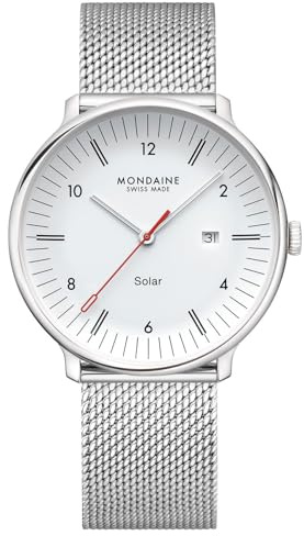 Mondaine Unisex analog schweizisk kvartsurverk klocka med rostfritt stål armband MLE.41910.SM