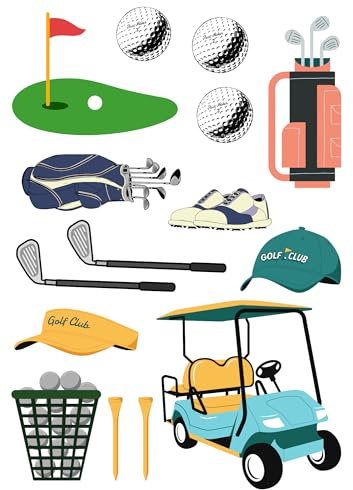 Edible print A4 Golf theme Cake topper set cake decorations wafer/icing paper UNCUT - Birthday/Retirement - golfer (wafer card)