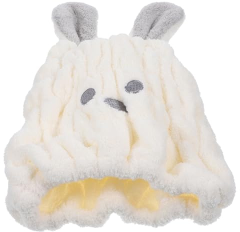 MOTHNUR Haartrocknungskappe Kinder Korallenfleece Saugfähig Cartoon Haartuch Für Nasses Haar Leichte Haarwickelkapuze Zum Duschen Und Reisen (beige