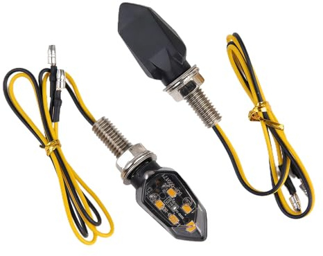 Funver 2Pcs Indicateurs de Moto12V E24 5LED, MINI Clignotants Lumières Pour Moto,Clignotant moto led, Convient Aux Scooters, VéHicules Hors Route à Quatre Roues