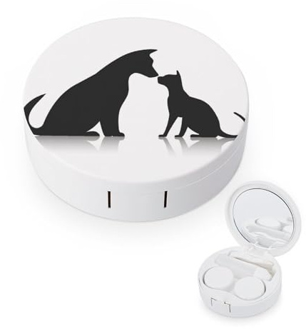 fkgvwo Contact Lens Case Cats Dogs Contact Lens Box Travel Kit Portable for Travel & Home