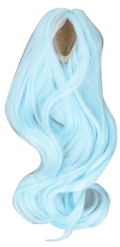 ANKROYU Parrucca per bambola riccia lunga Capelli sintetici morbidi in seta con riga centrale per bambole snodabili 1/3 SD DZ DD DOD BJD dall'aspetto realistico (Blu)