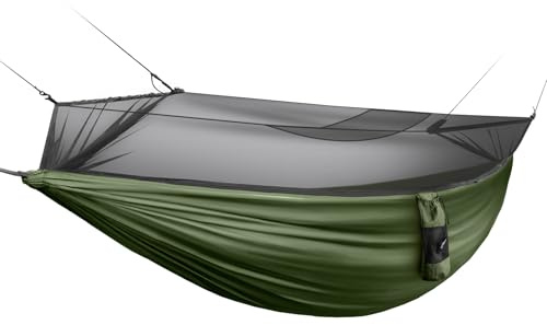 Night Cat hängmatta, utomhus med myggnät: Camping hammock lätt 1 person för resor, äventyr, trekking och utomhus
