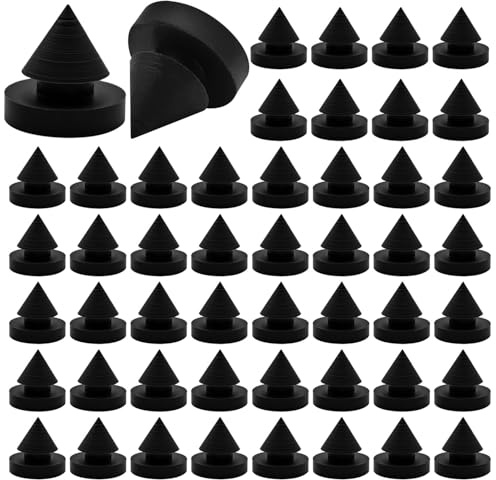 50 Pcs Rubber Door Silencer, 1/2 Inch Diameter Anti Collision Silencer for Door Frame, Door Slam Preventer, Metal Door Slam Silencer Hinge Outlet Door Silencers, for Metal Door Frame, Black