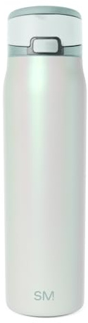 Simple Modern Mesa Loop Water Bottle with Covered Straw and Handle | 30oz Cup Holder Friendly Insulated Stainless Steel Bottles for Travel, Sports and School | Spring Air Pearl
