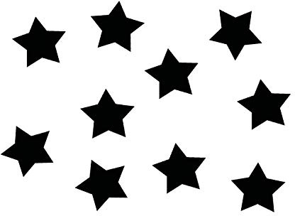 Miniblings 10 Bügelbilder Stern 25mm Flock Sterne Farben Patch Bügelbild Kinder Bügelflicken Patches zum Aufbügeln Flockfolie Applikation Nähen, Farbe:schwarz