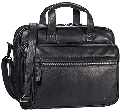 STILORD Herren-Businesstasche aus Leder braun - große 15,6 Zoll Laptoptasche - Männer-Aktentasche - Vintage Umhängetasche aus Rindsleder Walt