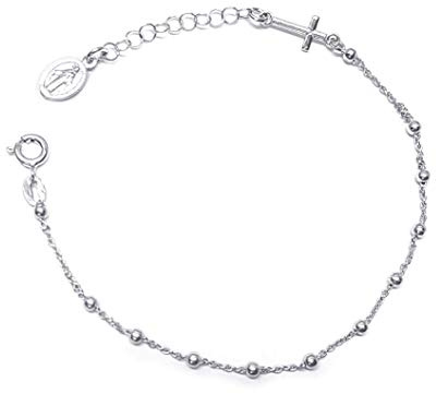 Linea Italia Gioielli - Rosenkranz-Armband aus Silber 925 mit Kreuz und Muttergottes - Schmuck Made in Italy