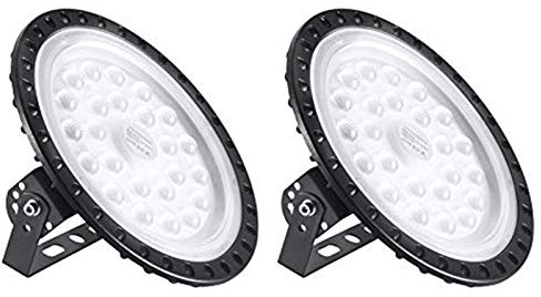Bellanny 2 Pezzi 100W LED Alta Luce Della Baia,IP65 Impermeabili UFO Luce da Magazzino,Ultra-Sottile Lampada Industriale, 8000LM,Bianco Freddo,per Interna o Esterni,Garage,Fabbrica,Palestra…