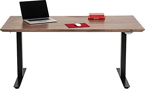 Kare Design Schreibtisch Office Dunkel Akazie Schwarz höhenverstellbar 160x80cm, Elektrisch mit Doppelmotor, Stufenlos höhenverstellbares Tischgestell inkl. Platte, Steh-Sitz Pult