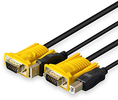 eKL 1 cable VGA de 1,8 m + USB KVM USB 2.0 tipo A a USB tipo B.