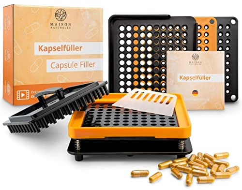 MAISON NATURELLE® Kapselfüller Gr. 00 mit detaillierter Anleitung – Kapselfüllmaschine Kapselfüller 00 Kapselfüller Leerkapseln Kapseln füllen kapselmaschine 00 kapselmaschine kapseln