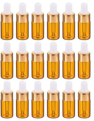 Uonlytech 25st Kleine Flasche Mit Ätherischen Ölen Glas Dropper Flaschen Glastropfflasche Mit Ätherischen Ölen Tinktur Flaschen Apothekenfläschchen Flüssig Haar Reisen Spender Essenz Flasche
