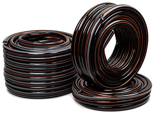 STRÜBER Tuyau d'arrosage à 4 couches (3/4 pouce / 25 m) Tuyau de jardin flexible et dimensionnellement CARBON - Résistant aux UV