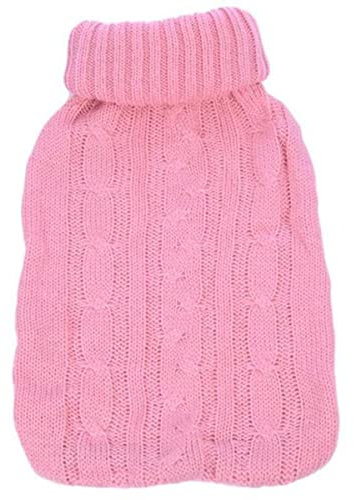 CTLH20 2000 ml großer gestrickter Wärmbeutel-Bezug, warm, kältebeständig, Wärmflaschenbezug, für den Winter, hält warm, rosa, China