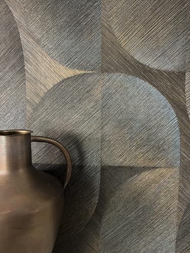 NEWROOM carta da parati Marrone Campione Tessuto non Tessuto - Moderno Marrone Scuro Grigio Linea Corso Geometrico