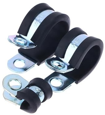 2PCS 304 Stainless Steel Rubber Lined Pipe Clips Cable Mounting Hose Pipe Clamp R Type Rubber Cable Fixing Pipe Clamp 6-38mm (Color : K)