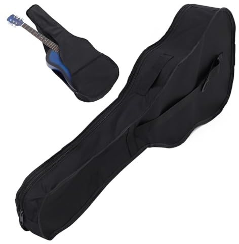 SAFIGLE wasserdichte Gitarrentasche Mit Gurt Langlebig Seitlicher Reißverschluss Große Fronttasche Für Transport Gitarren Oder Akustikgitarren Material Oxford Farbe Schwarz