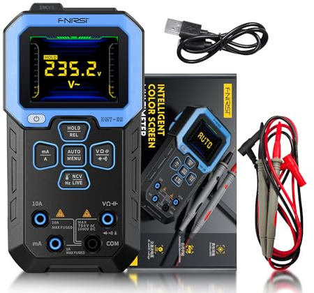 Fnirsi DMT-99 Multímetro digital portátil 10000 cuentas Voltaje Corriente Resistencia Capacitancia Frecuencia Temperatura NCV Tester (Fnirsi DMT-99)