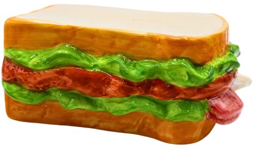 Dekohelden24 Hucha de cerámica como sándwich - Pan blanco - Saving-Box, alcancia, tamaño aprox. 12 x 6 x 15 cm