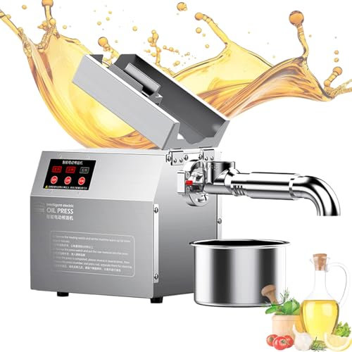 Lakenbroade Automatic Oil Press Machine, Commercial Oil for Peanut Flax Seed Perilla Sunflower Hemp Sesame，Cold Hot Press Food Grade Stainless Steel Oil Extractor,for Commercial Home Kitchen