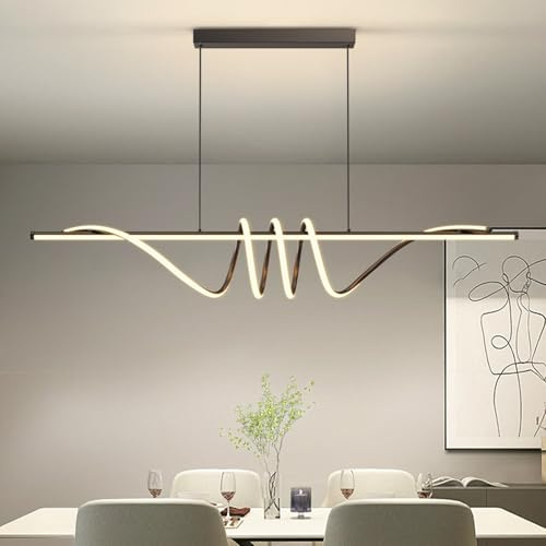 Moderno Led Lamparas Colgantes de Techo, 3000K/4500K/6500K 10%–100% Temperatura de Color Lamparas Colgantes, Regulador con Control Remoto lampara para Cocina, Sala de estar, Comedor, Dormitorio 150CM