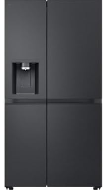 LG GSLE90EVAC Side by Side Kühlschrank, Klasse C, 628 L, Multi-Door Kühlschrank mit Gefrierfach, Eis-, Crushed Ice- Wasserspender UVnano, Total NoFrost, Smart Inverter Kompressor, Wi-Fi, Festwasser
