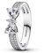 PANDORA Timeless Funkelnde Schleife Doppelreihiger Ring aus Sterling Silber mit Zirkonia, Größe: 54, 193552C01-54