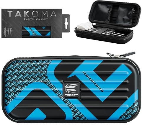 Target Darts Takoma Tag Darts Wallet, Standardgröße, Blau | Dart Tasche für insgesamt 3 Darts | Eva-Dart-Schutzhülle mit Zwei Innenfächern mit Reißverschluss | Profi Dart Zubehör