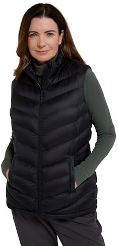 Mountain Warehouse Seasons Womens Fur Lined Gilet - Water-Resistant Sleeveless Jacket with Padded Insulation - Autumn Winter, Camping, Outdoors, Travelling & Hiking Black Women's Size 16